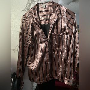 Pink w/Stripes Velvet Top